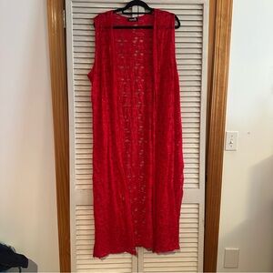 Red Lace Women's Vest